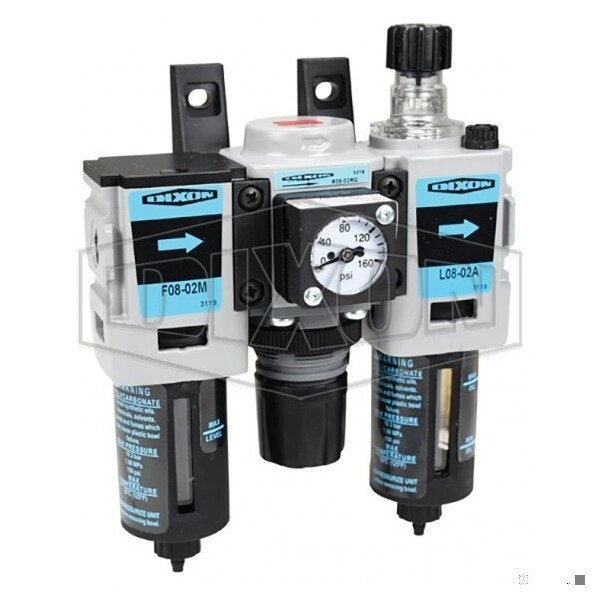 Dixon Wilkerson by Miniature Combination Unit with Guard, 1/4 in NPT/BSPP-G Port, 44 SCFM Flow Rate, 150 p C08-02M - main